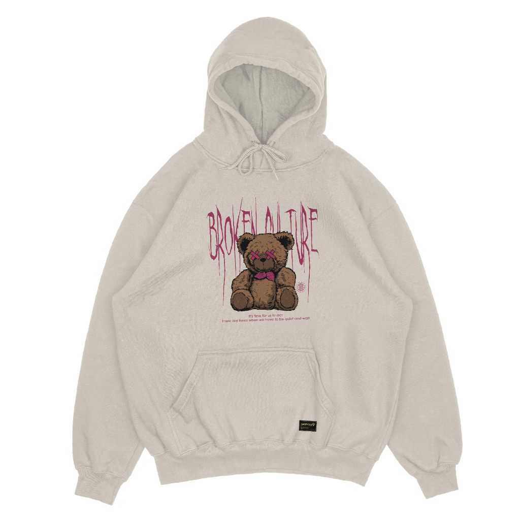 DEZIROSE Sweater Hoodie Bear Broken Culture Pria &amp; Wanita Distro Fleece Tebal Premium Size M-XXL