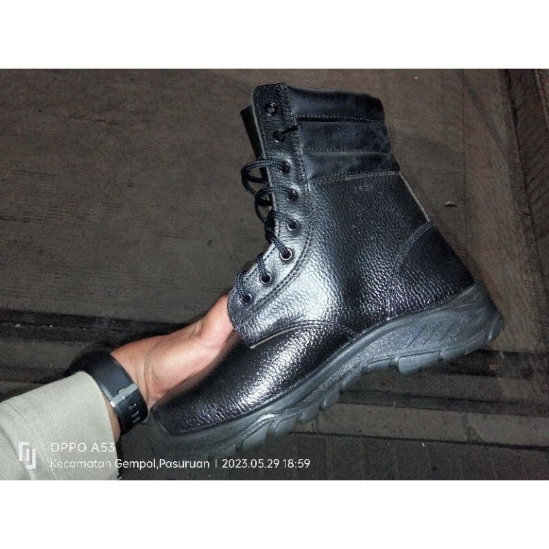 Sepatu PDL Size 41 Kulit Asli Safety Ujung Besi