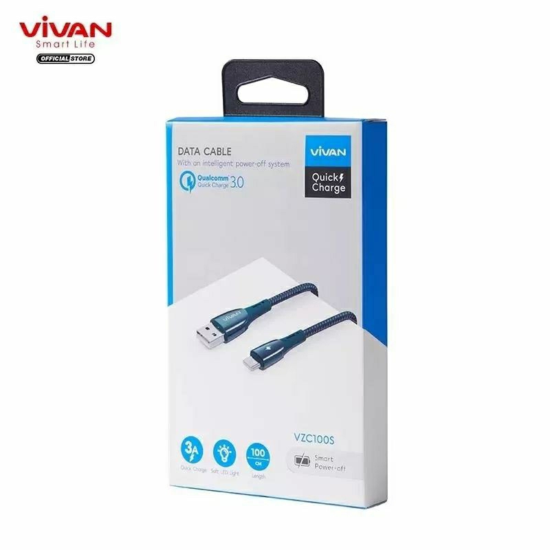 Kabel Data Vivan VZC100S QC3.0 3A Kabel Data Type C Auto Smart Original