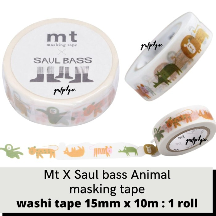 

washi tape aesthetic MT saul bass animal masking tape 10 Meter washitape 1 roll selotip kertas original murah solatip kertas isolasi solasi aesthetic
