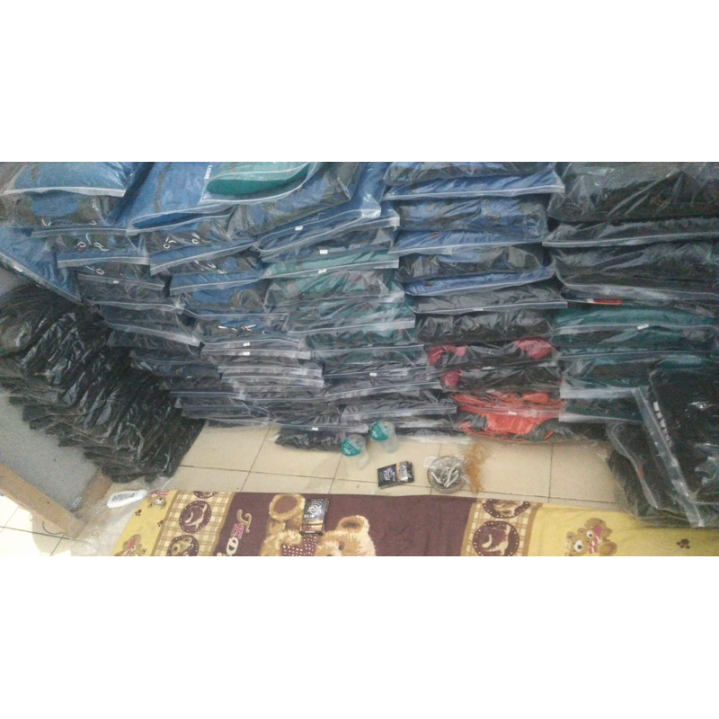 JAKET ALL USE ORIGINAL GREEN MIX GREY ANTI AIR 100% WATERPROOF