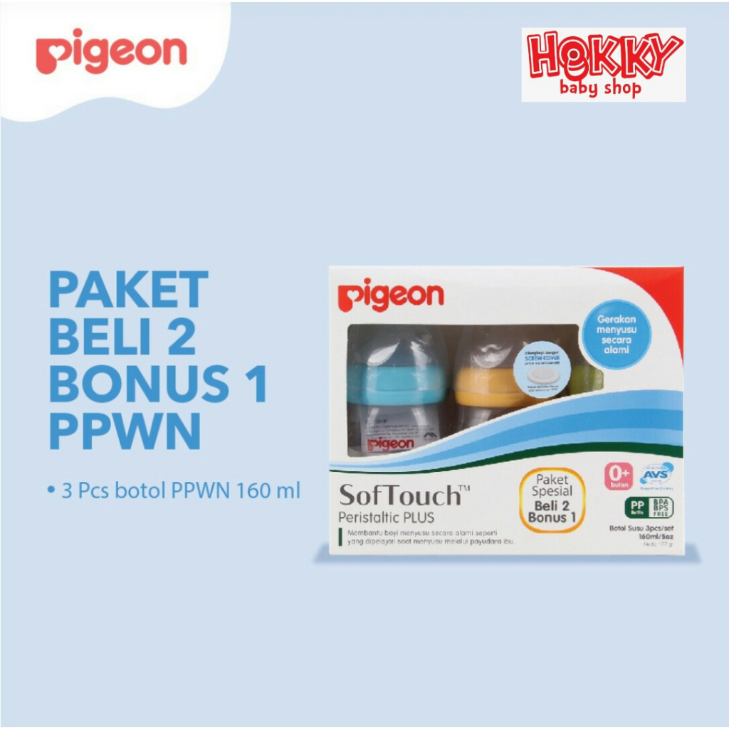 Promo Buy 2 Free 1 Botol Pigeon Wide Neck 160 ml (3 pcs)