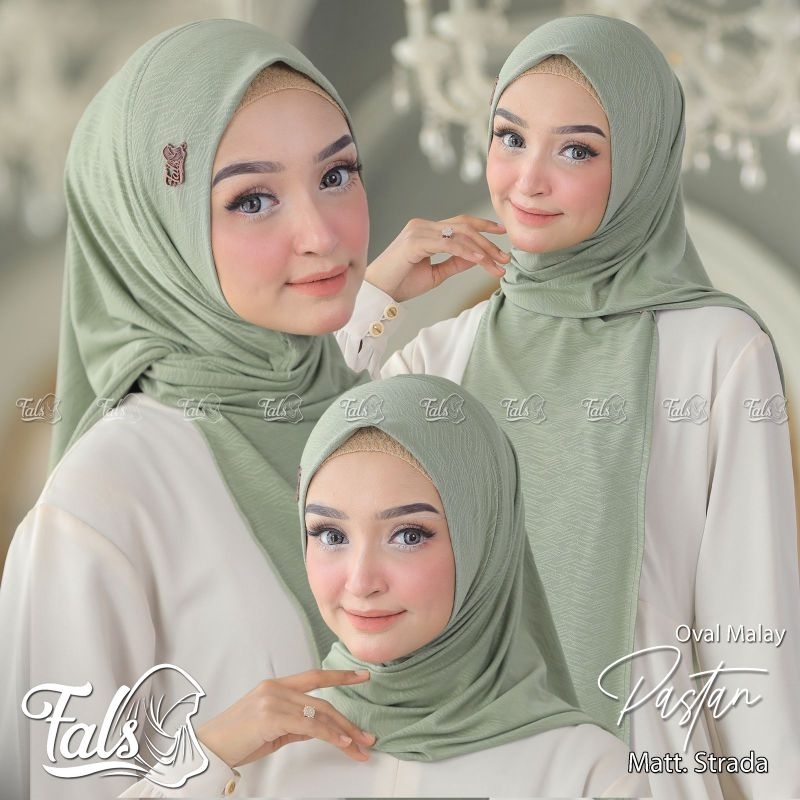 (Ori Fals) PASHTAN OVAL MALAY •pashmina instan jersey strada•pashmina instan soft pet motif