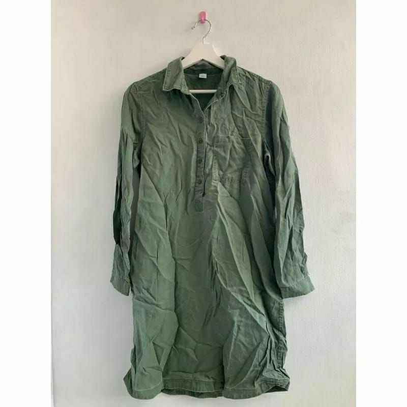 Old Navy Tencel Wash Long Sleeve Shirt Dress