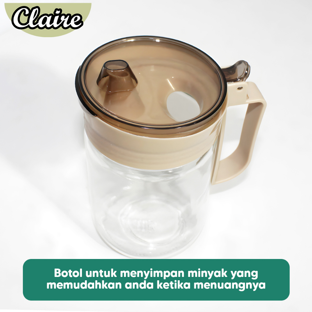 Botol Minyak Kaca 550ml / Tempat Minyak Anti Tumpah