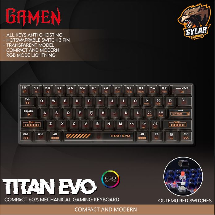 Gamen Titan Evo RGB 60% Wireless Mechanical Gaming Keyboard