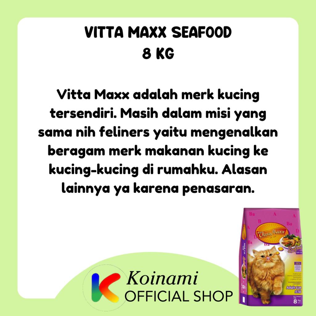 VITTA MAXX seafood 8 KG / vitamax / vita max / dry food / cat / pakan / makanan kucing adult