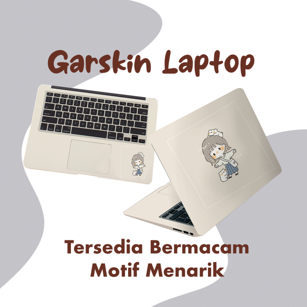Garskin Laptop Stiker Anti Gores Karakter lucu kartun aethetic Cute Premium Full set 10 12 13 14 15 