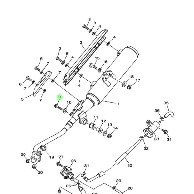 bolt flange baut dudukan gantungan knalpot Jupiter Z burhan robot 95807-08040 asli original Yamaha Y