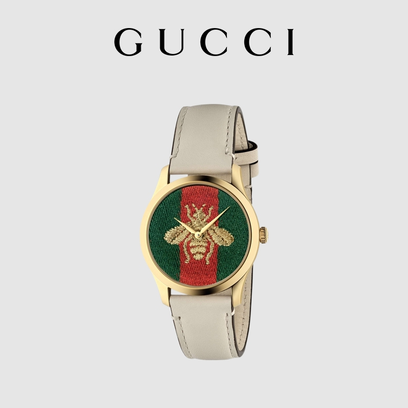 Gucci G-Timeless Series Bee Women's Leather Watch Strap Watch 38mm