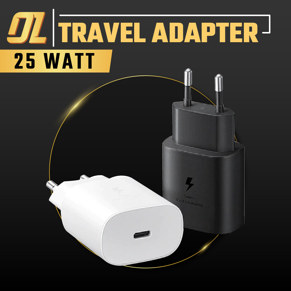 CHARGER SAMSUNG FAST CHARGING 25 WATT USB TYPE C KEPALA CASAN TRAVEL ADAPTER BATOK CARGER 5V 3A