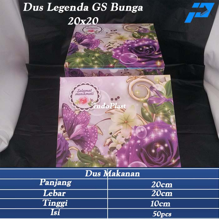 Dus Roti/Dus Makanan/Dus Snack/Dus Legenda GS Bunga 20x20