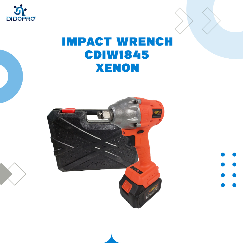 XENON CDIW1845 Cordless Impact Wrench 18V Baterai Batere Charge Alat Pembuka Baut