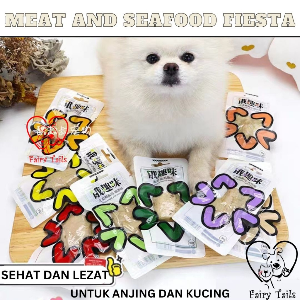 Dada Ayam Daging Bebek Udang Seafood Keju Cheese Kelapa Segar Siap Makan 40g - Steam Cooked Ready To Eat Chicken Breast Duck Shrimp Cheese Coconut / Pet Treat / Snack Untuk Anabul Anjing dan Kucing