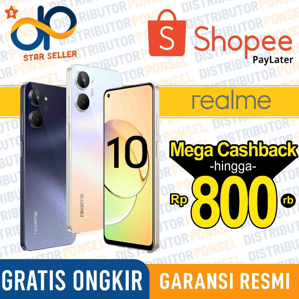 Realme 10 8GB+256GB - 8GB+128GB - 4GB+128GB Garansi Resmi 8 GB 256 GB 8 GB 128 GB 4 GB 128 GB