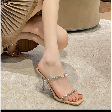 high heels kaca premium HANNAKO 7CM termurah heels kaca lancip