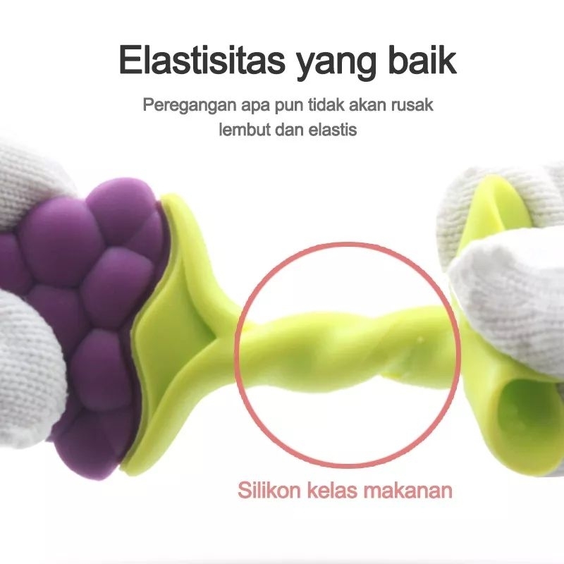 Teether Bahan Silikon Baby Fruit Teether Gigitan Bentuk Buah Bahan Slicone BPA