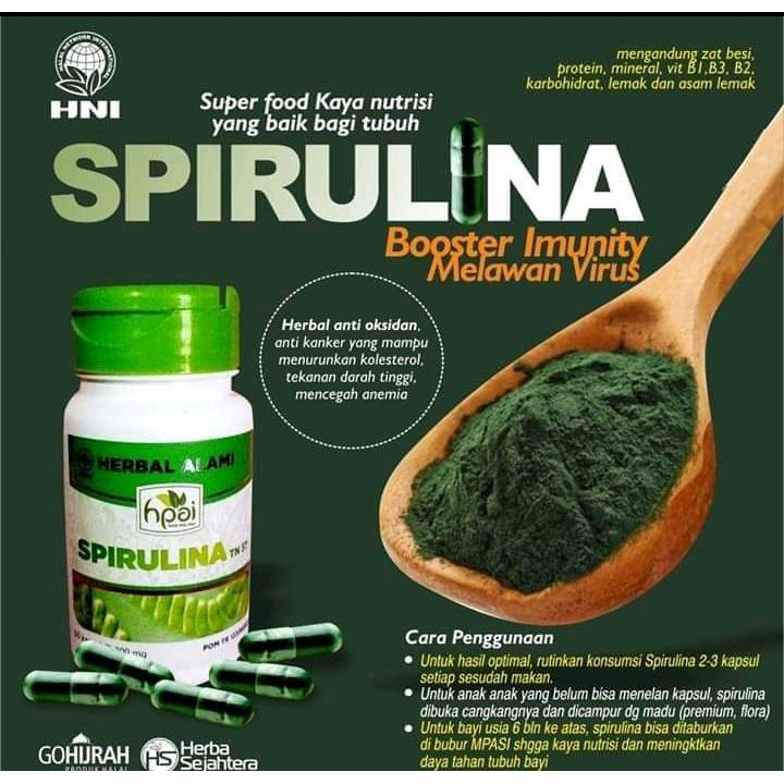 SPIRULINA MENINGKATKAN DAYA TAHAN TUBUH MASKER WAJAH MENINGKATKAN AKTIVITAS ANTI VIRUS - HNI HPAI