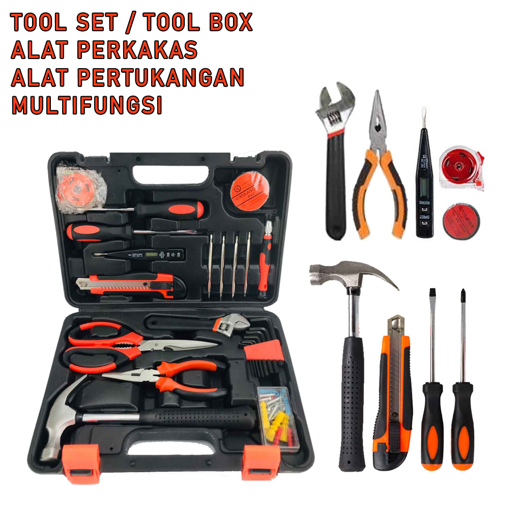 Perkakas Tukang* Tool Box* Alat Pertukangan Sedang* Tool 1 Set