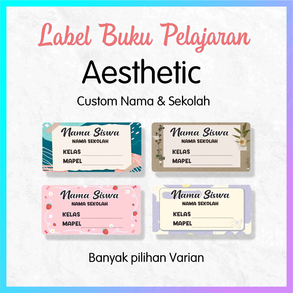 

Sticker Label Buku Pelajaran Sekolah Aesthetic/ Sticker Custom Aesthetic/ Sticker Nama Aesthetic / Sticker Mapel Aesthetic