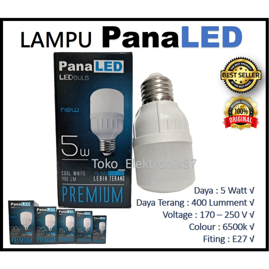 Lampu Led 5 Watt Panaled 5w model Tabung