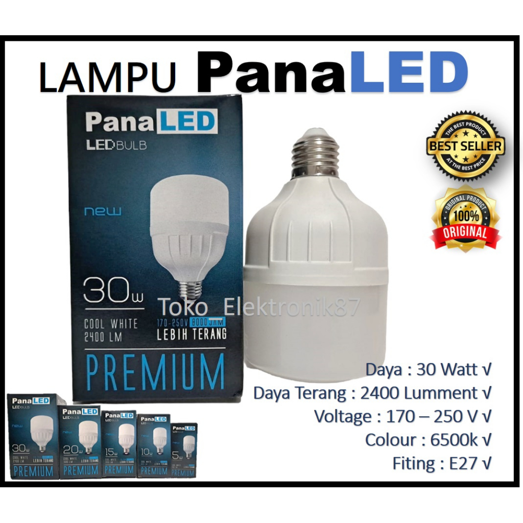 Lampu Led 30 Watt Panaled 30w model Tabung