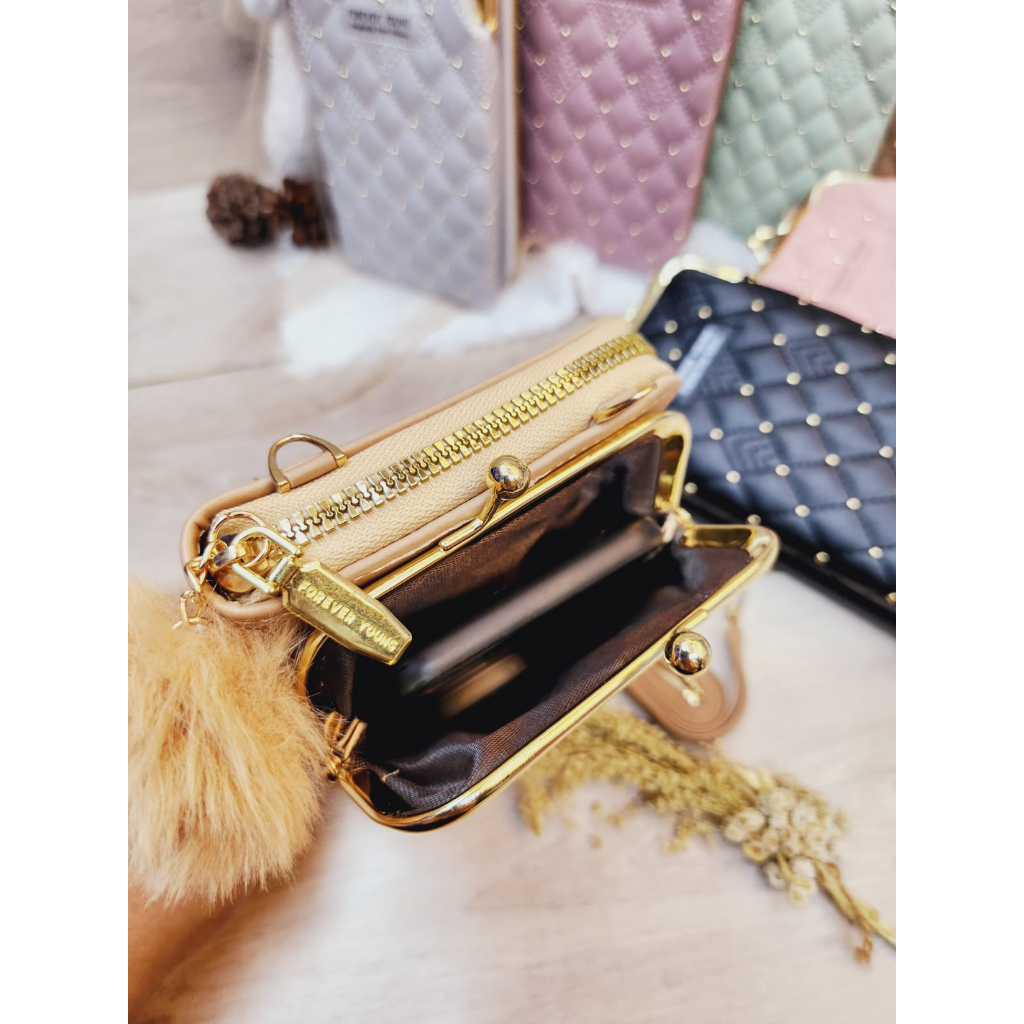 Tas Hp Forever Young/Dompet Hp Behel Resleting 1/Tas Hp Wanita Korean Style 5M-115
