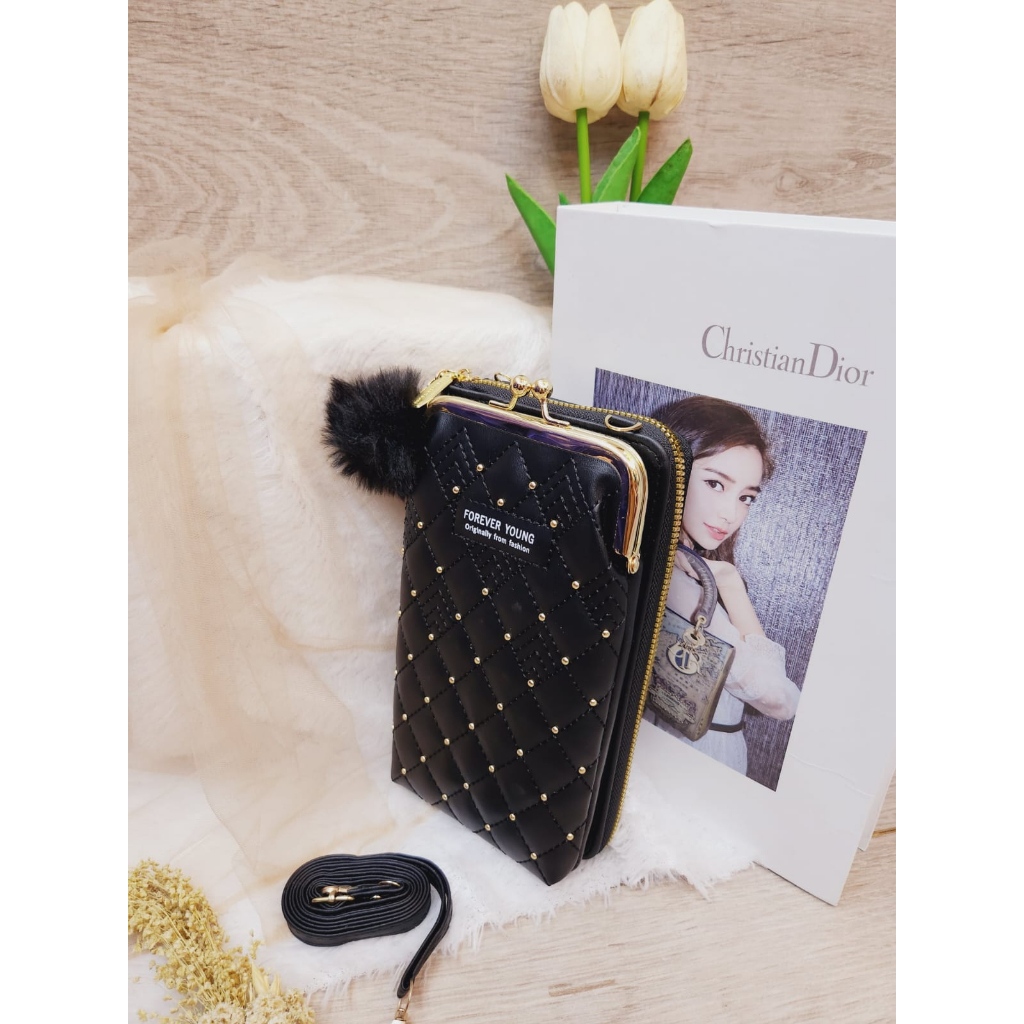 Tas Hp Forever Young/Dompet Hp Behel Resleting 1/Tas Hp Wanita Korean Style 5M-115