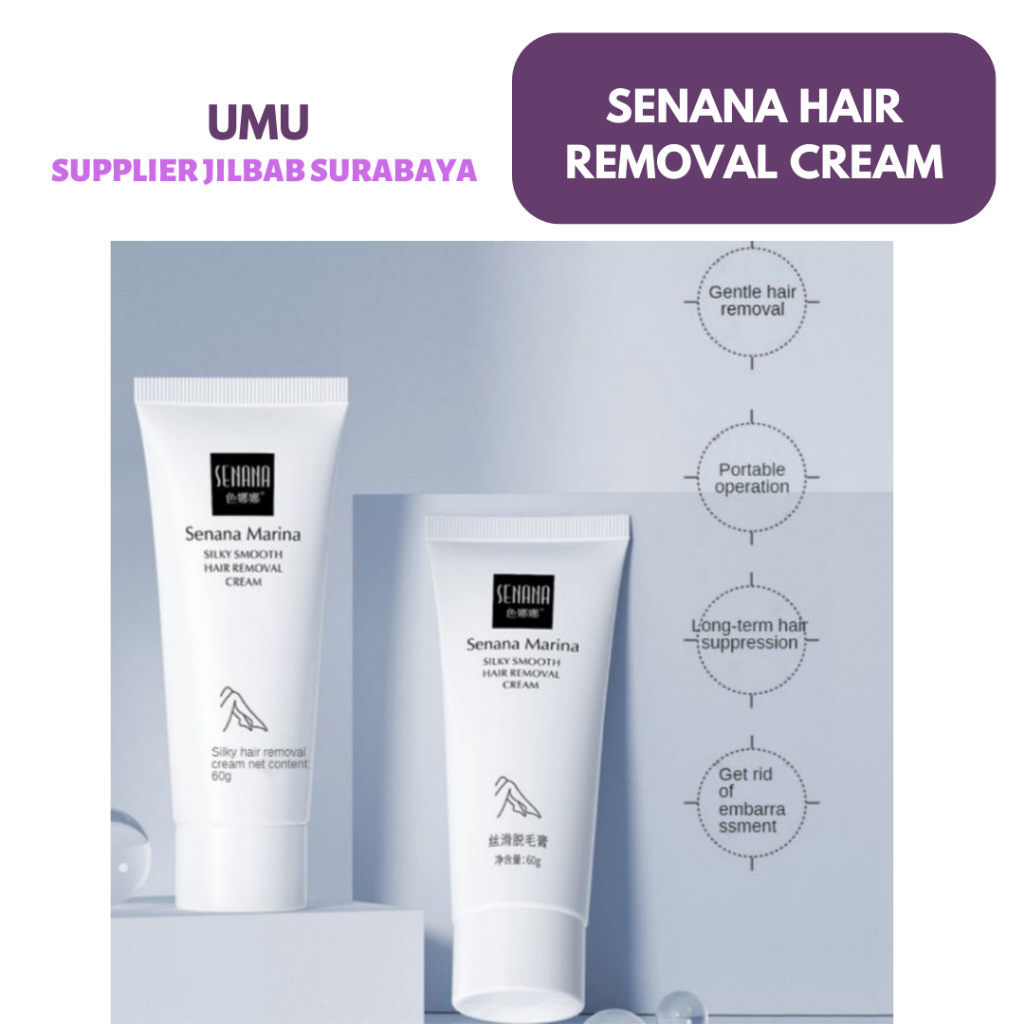 (UMU SUPPLIER) CREAM PERONTOK BULU KAKI TANGAN KETIAK SENANA HAIR REMOVAL FREE SPATULA