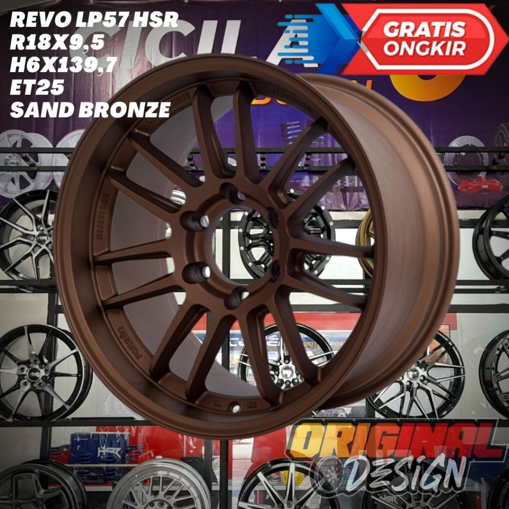 Velg Mobil Ring 18 R18 HSR Revo Lebar 9,5 Lobang 6 ET25 Bronze