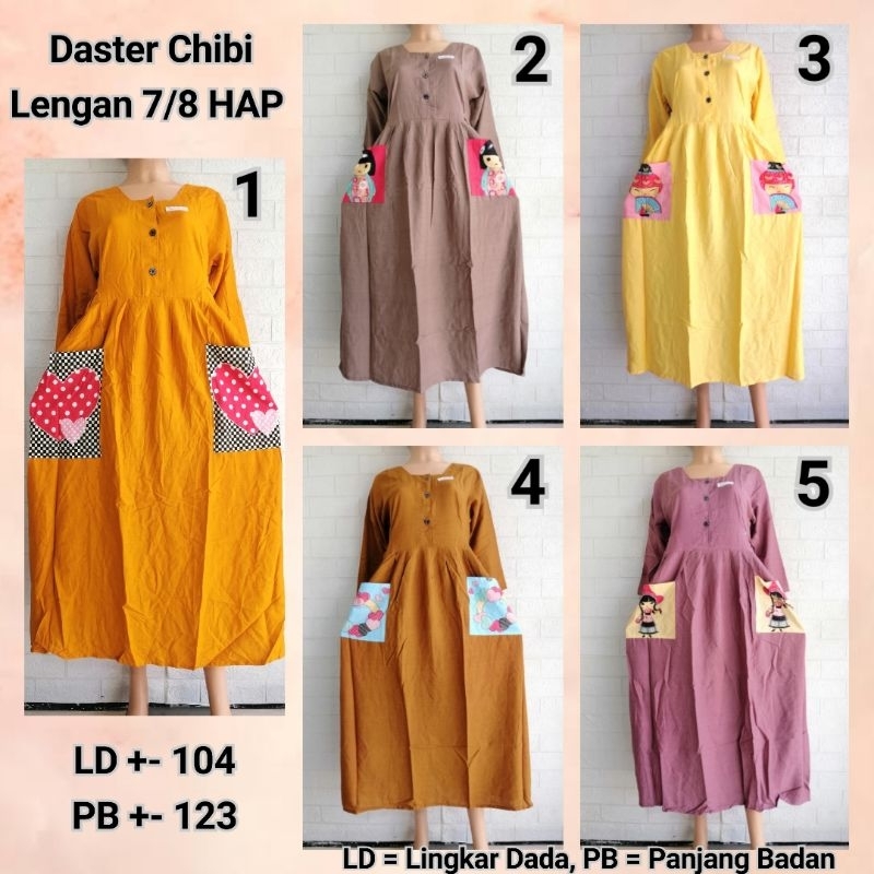 DASTER CHIBI LENGAN 7/8 HAP PASTEL BUSUI FRIENDLY MLT + APLK