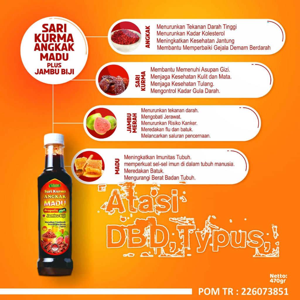 

El Kautsar Sari Kurma Angkak Plisus Jambu Biji Propolis 470gr