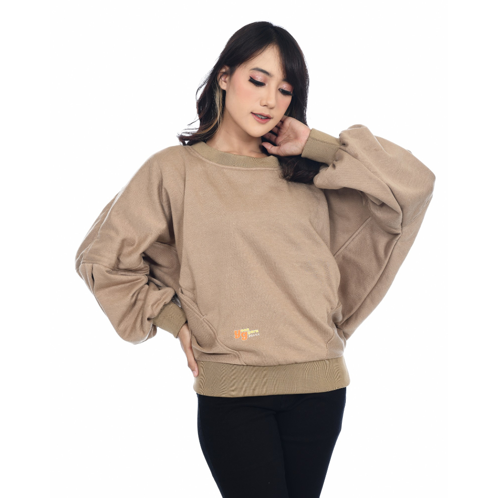 Sofie Crewneck Oversize Sweater Wanita Batwing Korea Oversized Original Yoon Gyaru