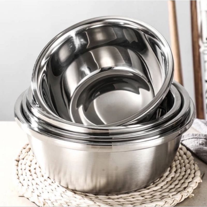 Baskom Stainless Baskom Serabaguna Mangkuk Stainless steel