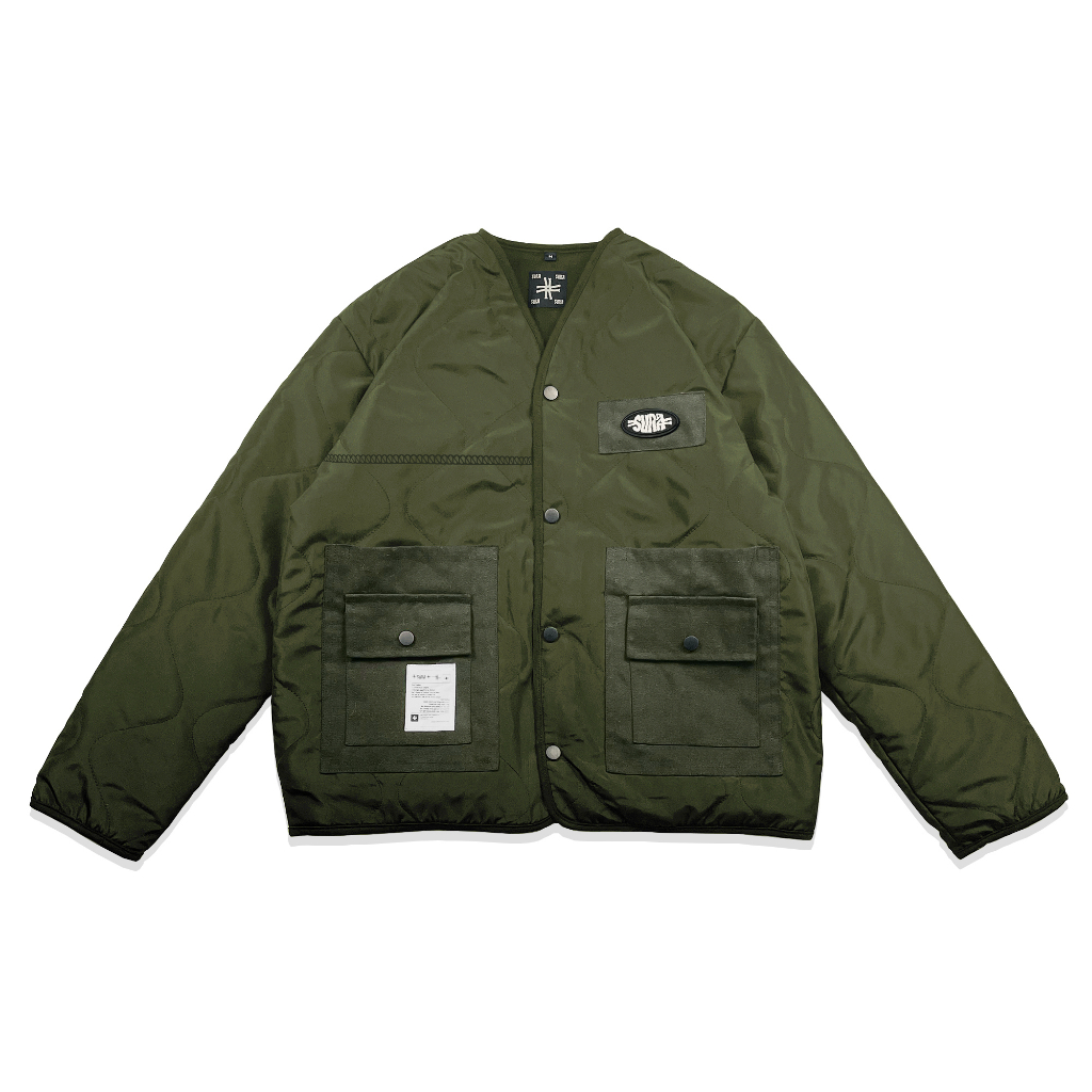 Sura Positiva - Quilted Cardigan Jacket (Ivca) Olive