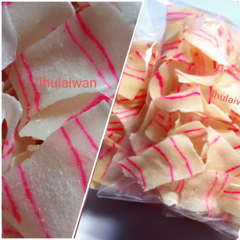 

Krupuk singkong mentah, krupuk jadul merah putih kemasan 150 gram