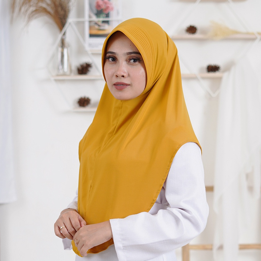 Khimar Jersey Pinguin | Bergo Hamidah Jersey Premium UKURAN M