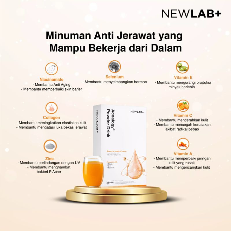 NEWLAB ACNALOGY Powder Drink | Obat Minum Jerawat | Minuman Antioksidan | Penghilang Bekas Jerawat | Acne Treatment Drink