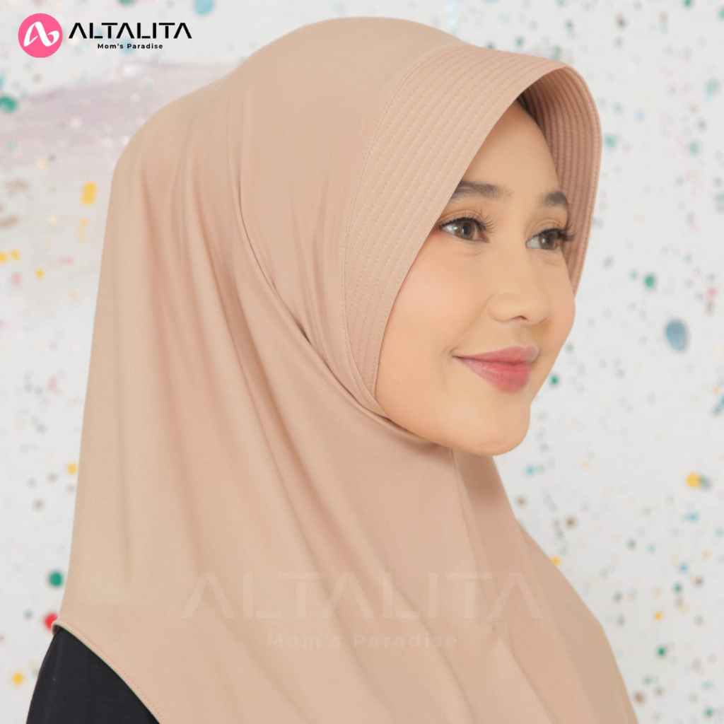 Altalita - Jilbab Bergo Sport Penguin Size S Hijab Instan Qiara Jersey Premium Kerudung Instan pet Tebal Menutup Dada Cocok Untuk Sekolah Olahraga Volly Futsal Senam dan Sehari-Hari