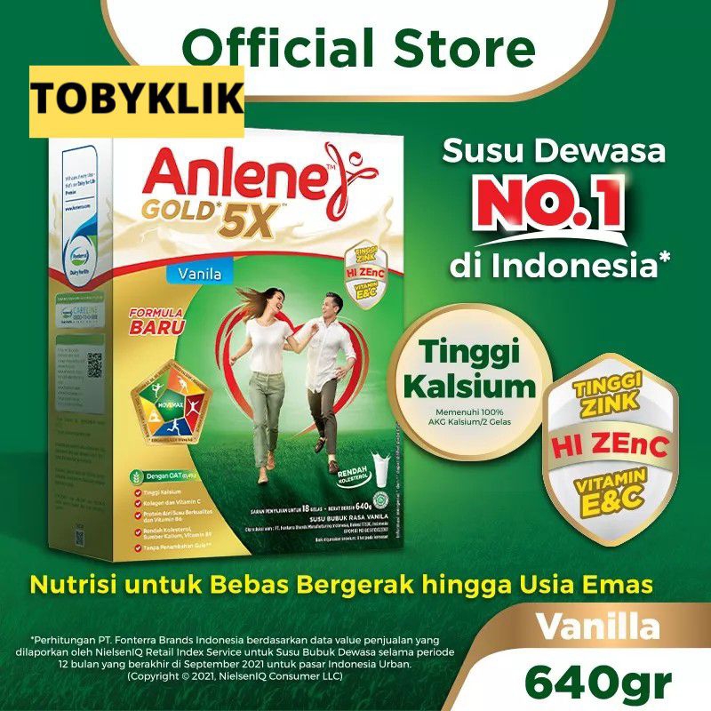 

Anlene Gold 5X / Susu Bubuk Dewasa 600gr dan 850gr