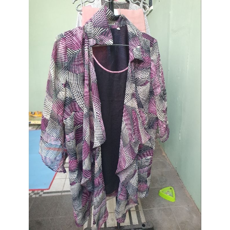 [PRELOVED] DRESS TILE CASUAL SEMI FORMAL MOTIF CORAK DRESS WANITA