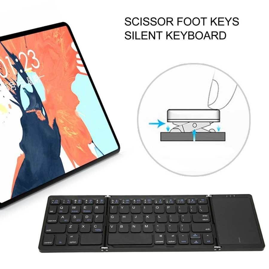 B089T - Universal Folding Portable Bluetooth Keyboard with Touchpad