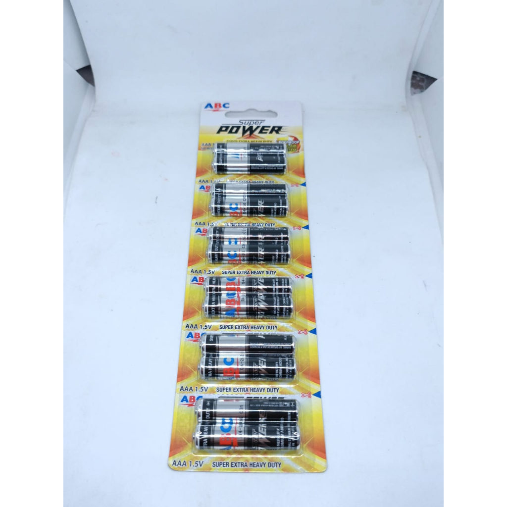 BAKTRE BATERAI BATTERY ABC AAA A3 SUPER HEAVY DUTY BIRU HITAM 1 RENCENG ISI 12 PCS