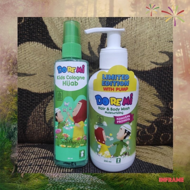 Doremi Hair & Body Wash Moisturizing Pump 200ml | Doremi Kids Cologne Hijab 100ml