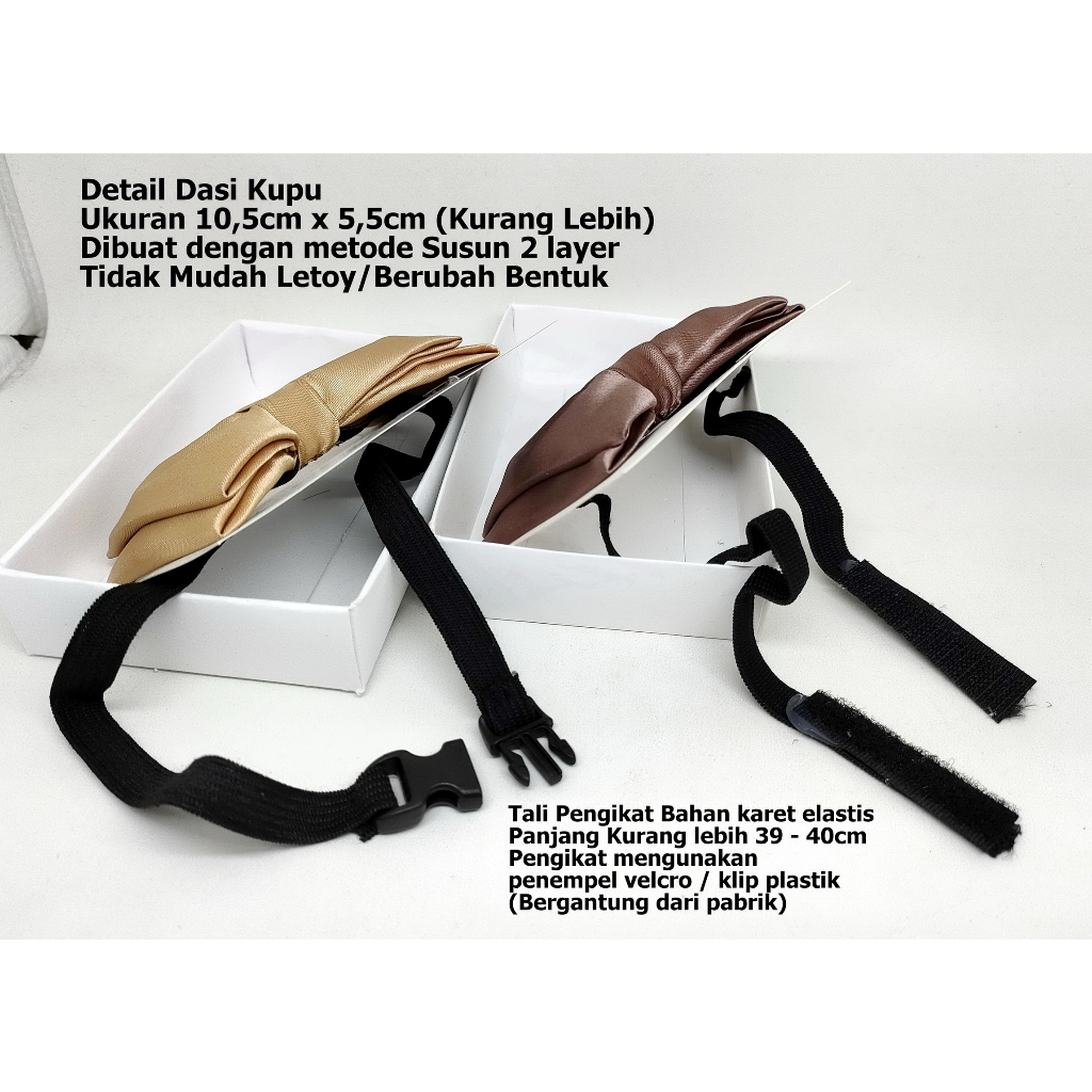Dasi Kupu Kupu Satin Polos - Dua Layer - Bisa Untuk Dewasa Dan Anak - Polos - Dual Layer - Satin