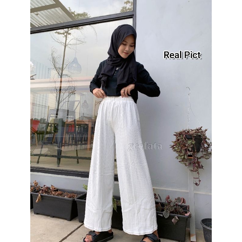 Celana Kulot Panjang Knit Maxiline Premium Import Tebal / Loose Cullote Knits Maxiline Bukan Hornet / Celana Panjang Santai Wanita Pinggang Karet Polos HW Hight Waist / Daily Cullote Knits / Jeni Kulot Knit / Grefata