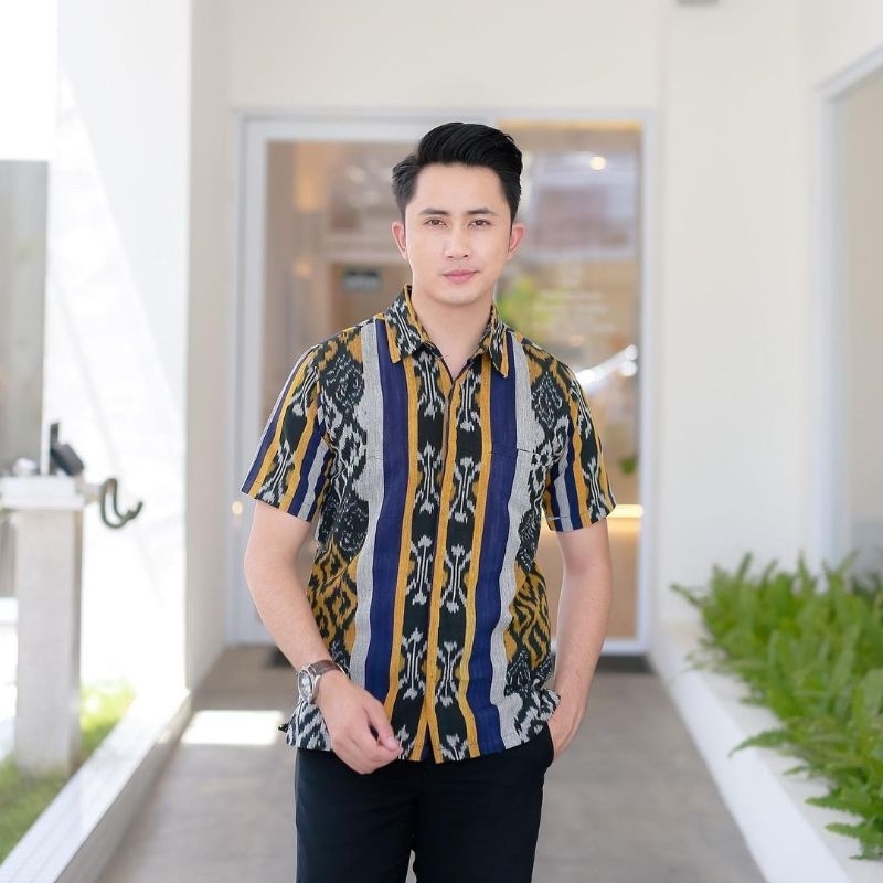 kemeja tenun pria atasan pria baju tenun jepara