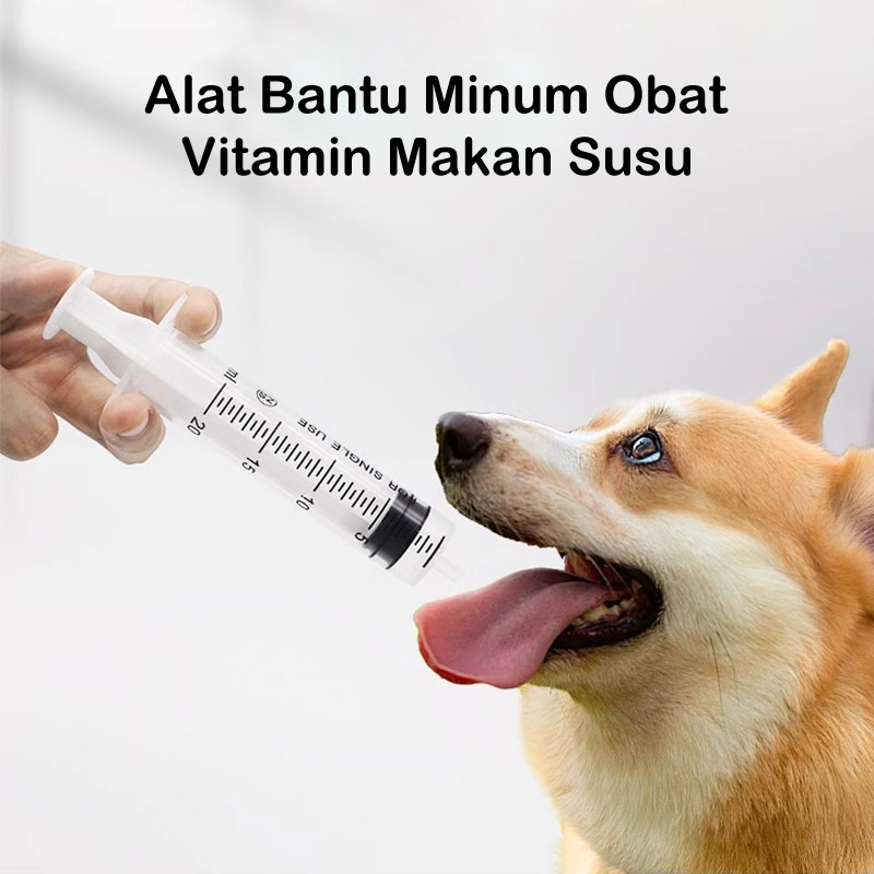 Suntikan Kucing Tanpa Jarum 1ml/3ml/5ml Alat Bantu Minum Obat Vitamin Makan Susu Bubur Hewan Kelinci Hamster Anjing