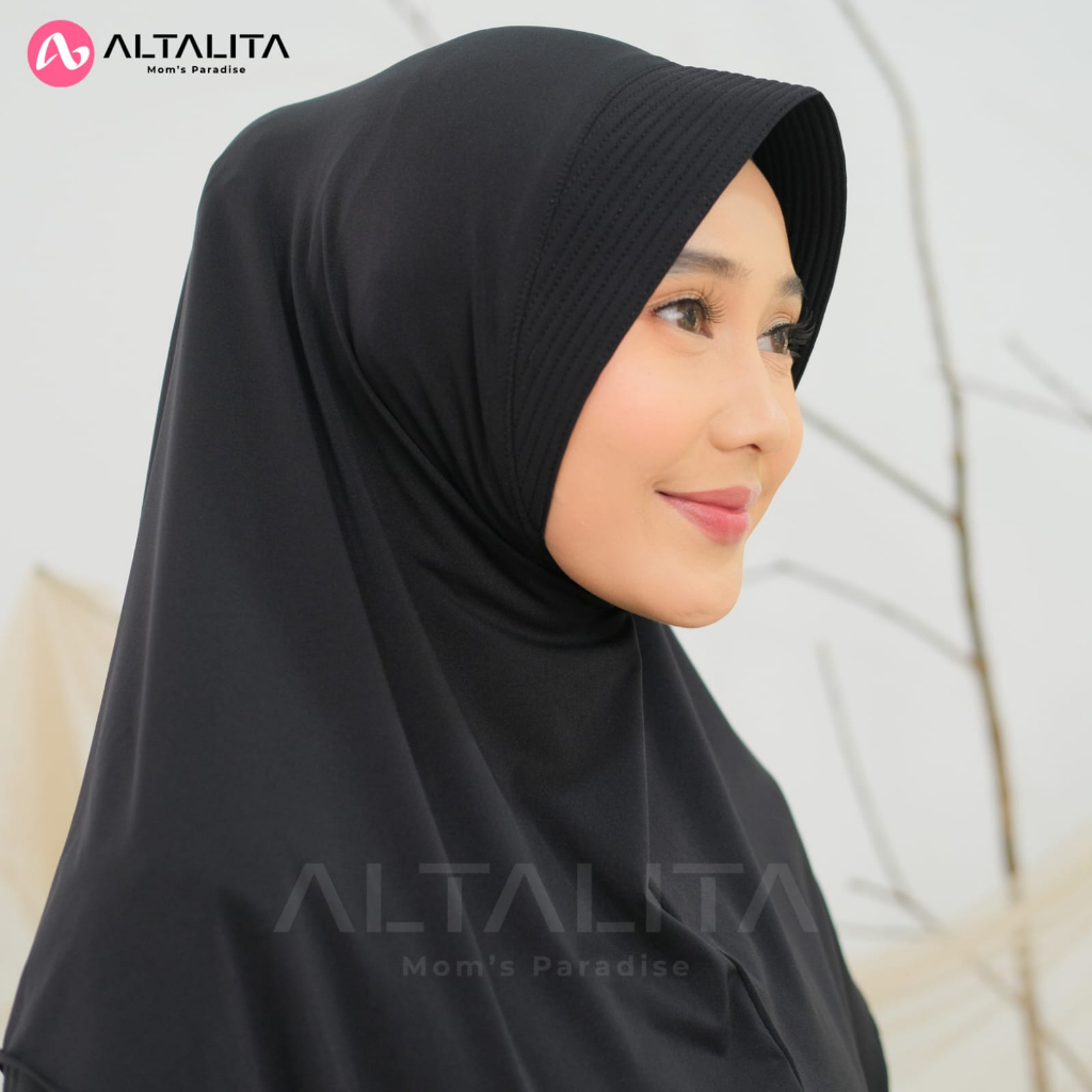 Altalita - Kerudung Bergo Qanita Penguin Size L Jilbab Hamidah Instan Menutup Dada pet Tebal Hijab Sport Jersey Premium Cocok Untuk Sekolah Olahraga Volly Futsal Senam dan Sehari-Hari