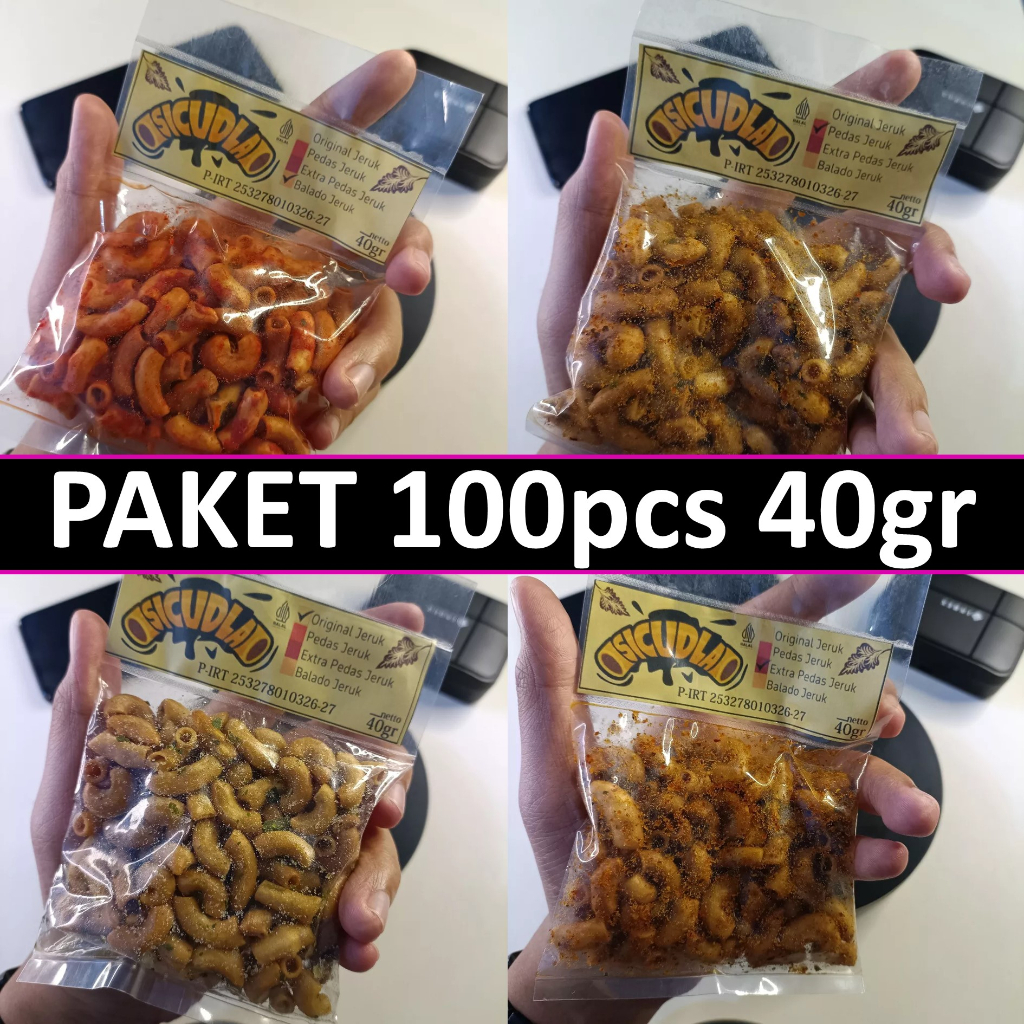 

【PROMO】PAKET USAHA 100 PCS MAKARONI BANTET SICUDLA 40 GRAM